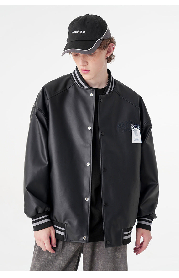 Cardydony Minimalist Varsity Letterman Bomber Jacket