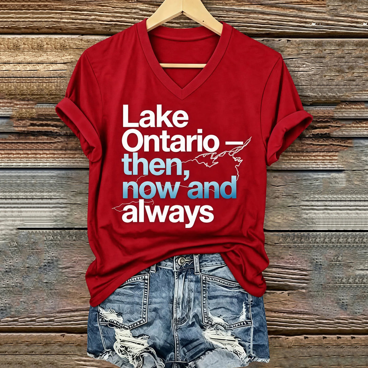 Cardydony Women's Canada Lake Ontario Print T‑shirt