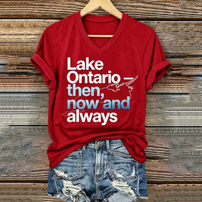 Cardydony Women's Canada Lake Ontario Print T‑shirt
