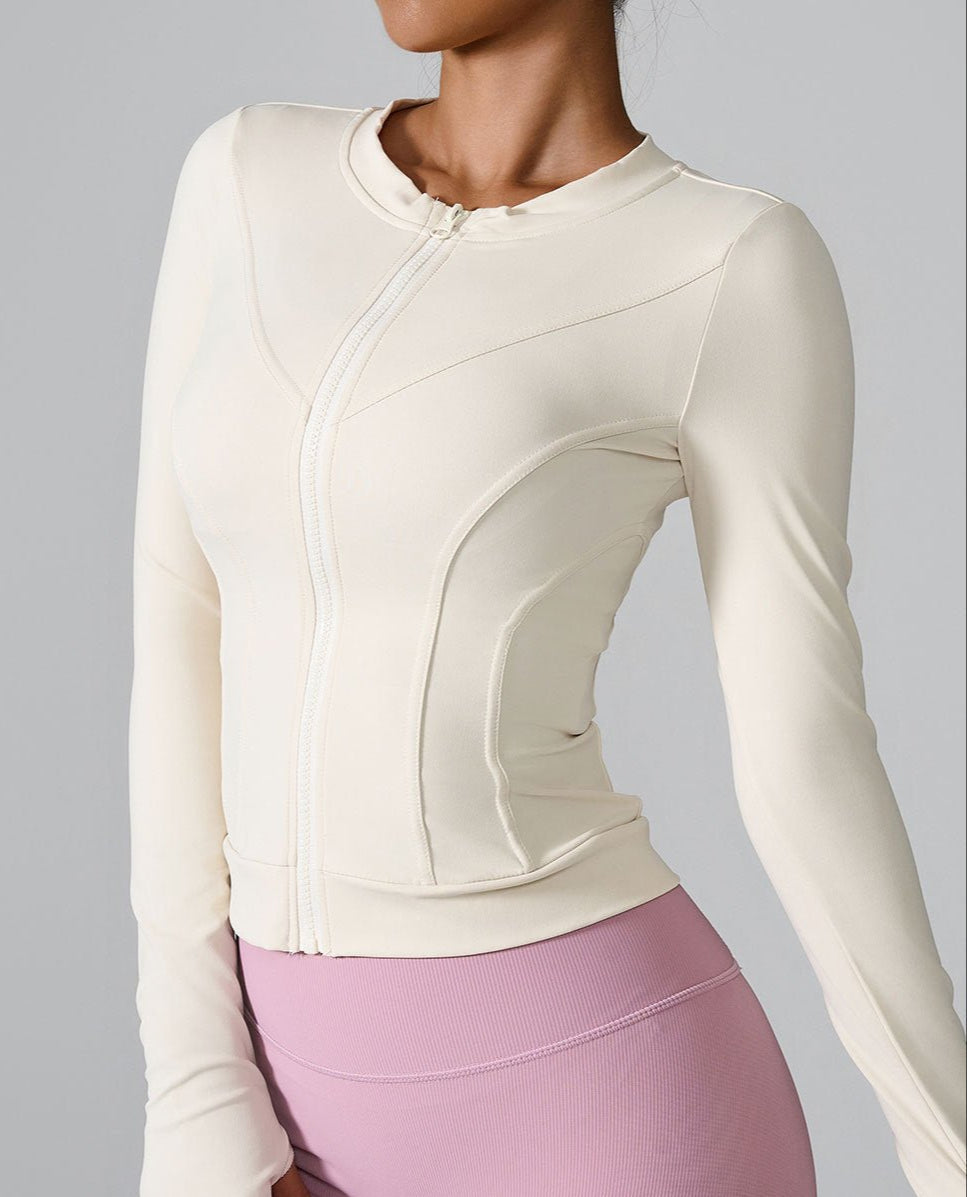 Cardydony Women's Slim-Fit Long-Sleeve Zip-Up Jacket