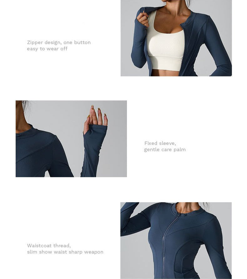 Cardydony Women's Slim-Fit Long-Sleeve Zip-Up Jacket