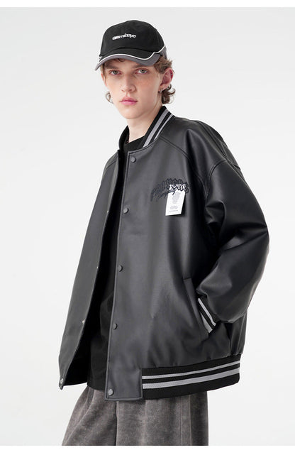 Cardydony Minimalist Varsity Letterman Bomber Jacket