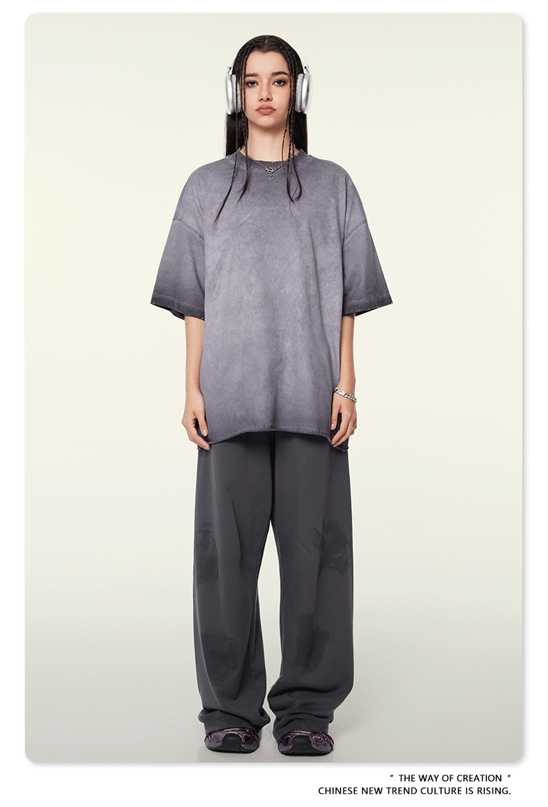 Cardydony Women's Cloud Wash Oversized Tee | Acid Wash Streetwear