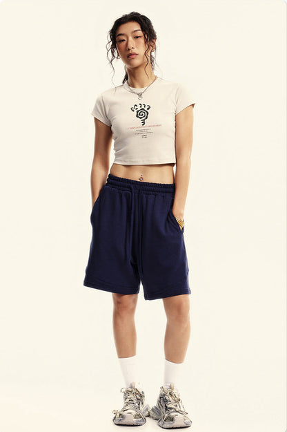 Cardydony Women's Graphic Cotton Cropped Tee
