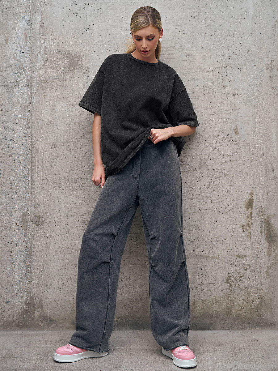 Cardydony Women's Vintage Washed Cotton Oversized T Shirts