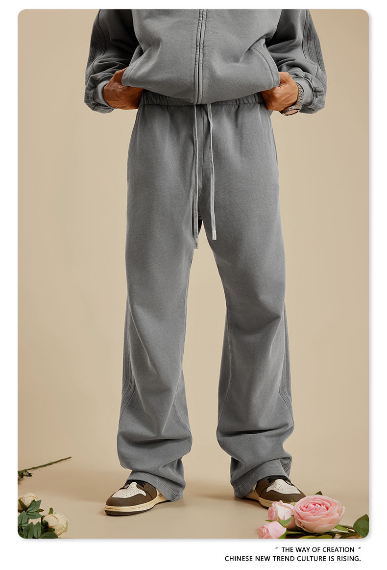 Cardydony Women's Vintage Wash Track Pants | Loose Straight Athletic Pants
