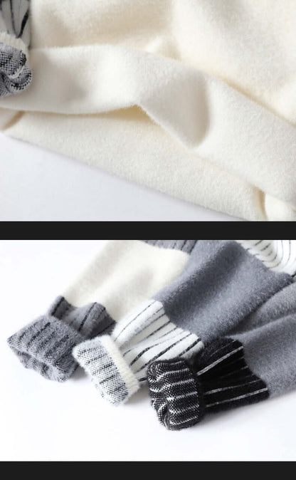 Cardydony Women's Mock Neck Color Block Sweater | Urban Fashion