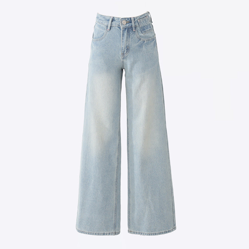 Cardydony Women's High-Waisted Light Blue Straight-Leg Jeans for Casual Chic