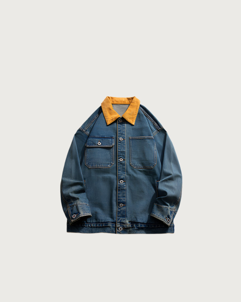 Cardydony Workwear Utility Contrast Collar Jacket