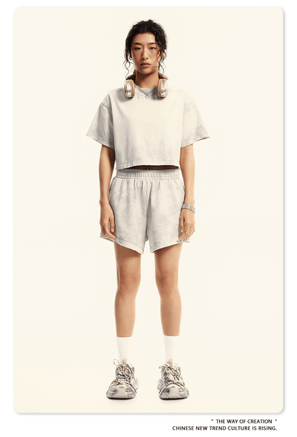 Cardydony Women's Stone Wash Athleisure Shorts | Premium Street Collection