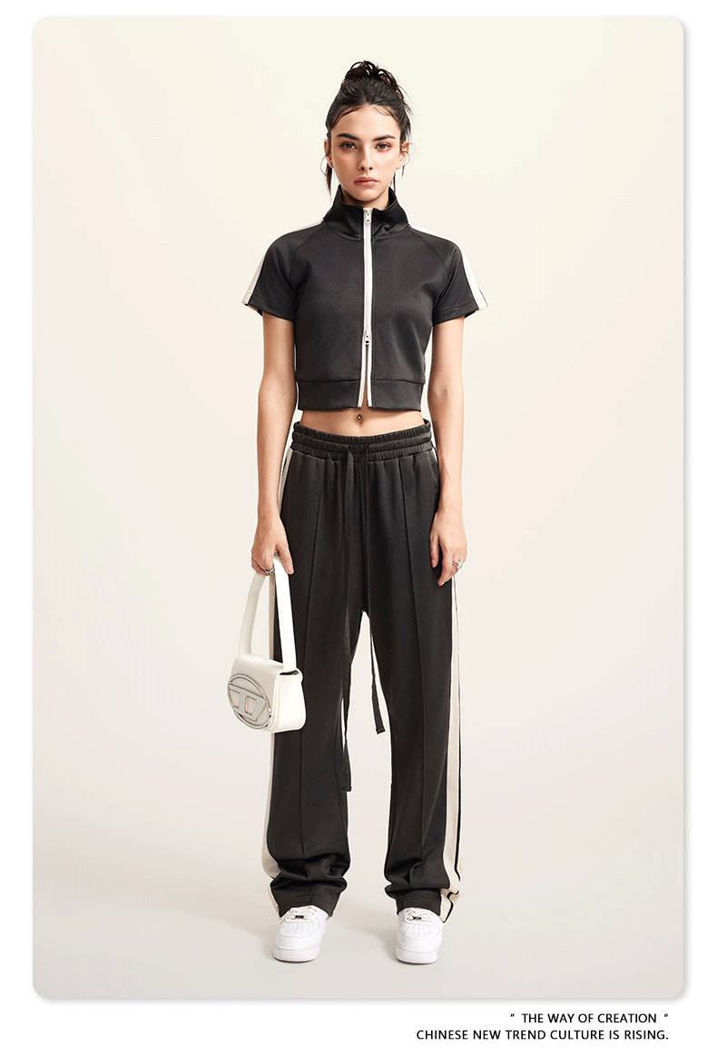 Cardydony Women's Zip-Up Crop Top | Y2K Athletic Style