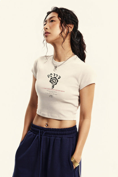 Cardydony Women's Graphic Cotton Cropped Tee