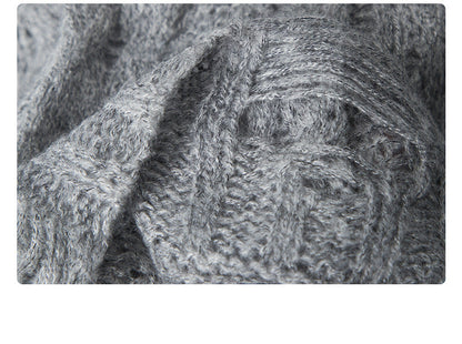 Cardydony Women's Oversized Cable Knit Sweater | Distressed V-Neck Pullover