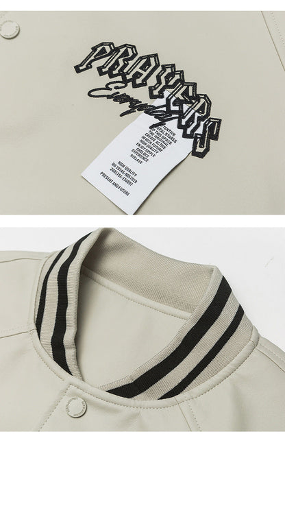 Cardydony Minimalist Varsity Letterman Bomber Jacket