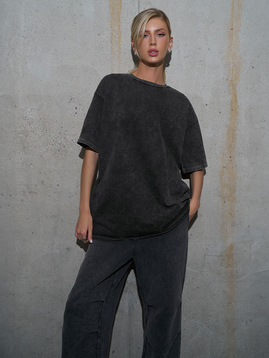 Cardydony Women's Vintage Washed Cotton Oversized T Shirts