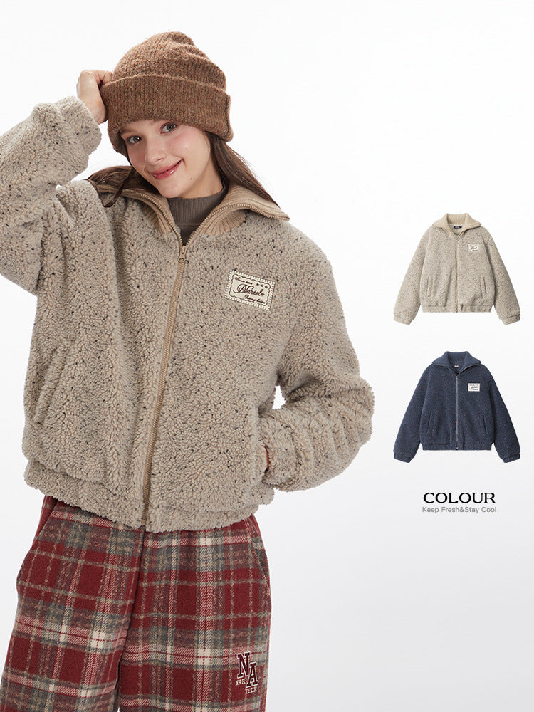 Cardydony Women's Sherpa Fleece Zip-Up Jacket