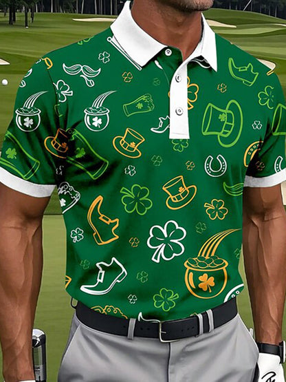 Cardydony Men's Shamrock St Patrick's Day Golf Sports Polo Shirts