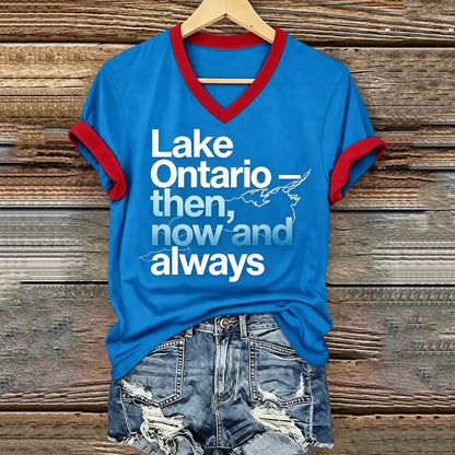Cardydony Women's Canada Lake Ontario Print T‑shirt