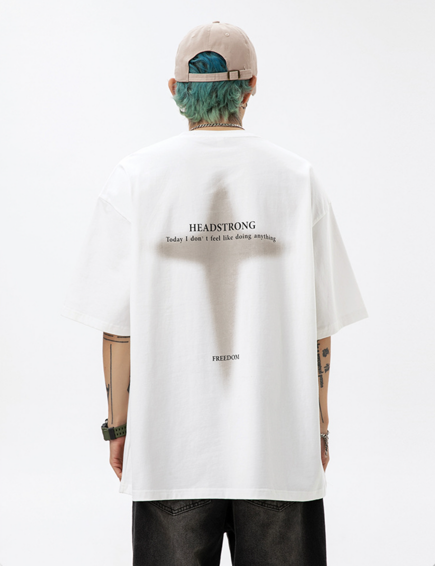 Cardydony Women's 100% Cotton Graphic T-Shirt – Oversized “Headstrong” Streetwear Tee