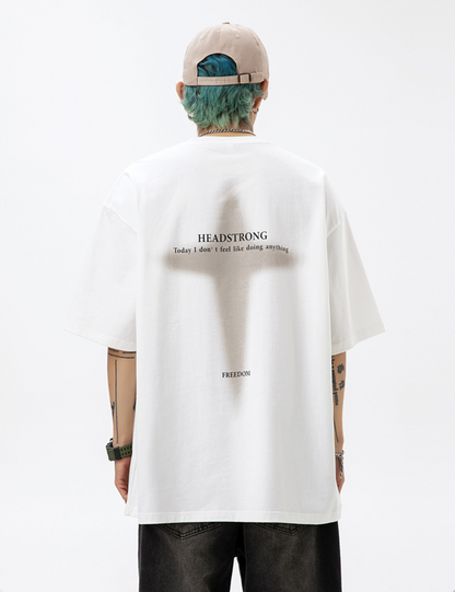 Cardydony Women's 100% Cotton Graphic T-Shirt – Oversized “Headstrong” Streetwear Tee