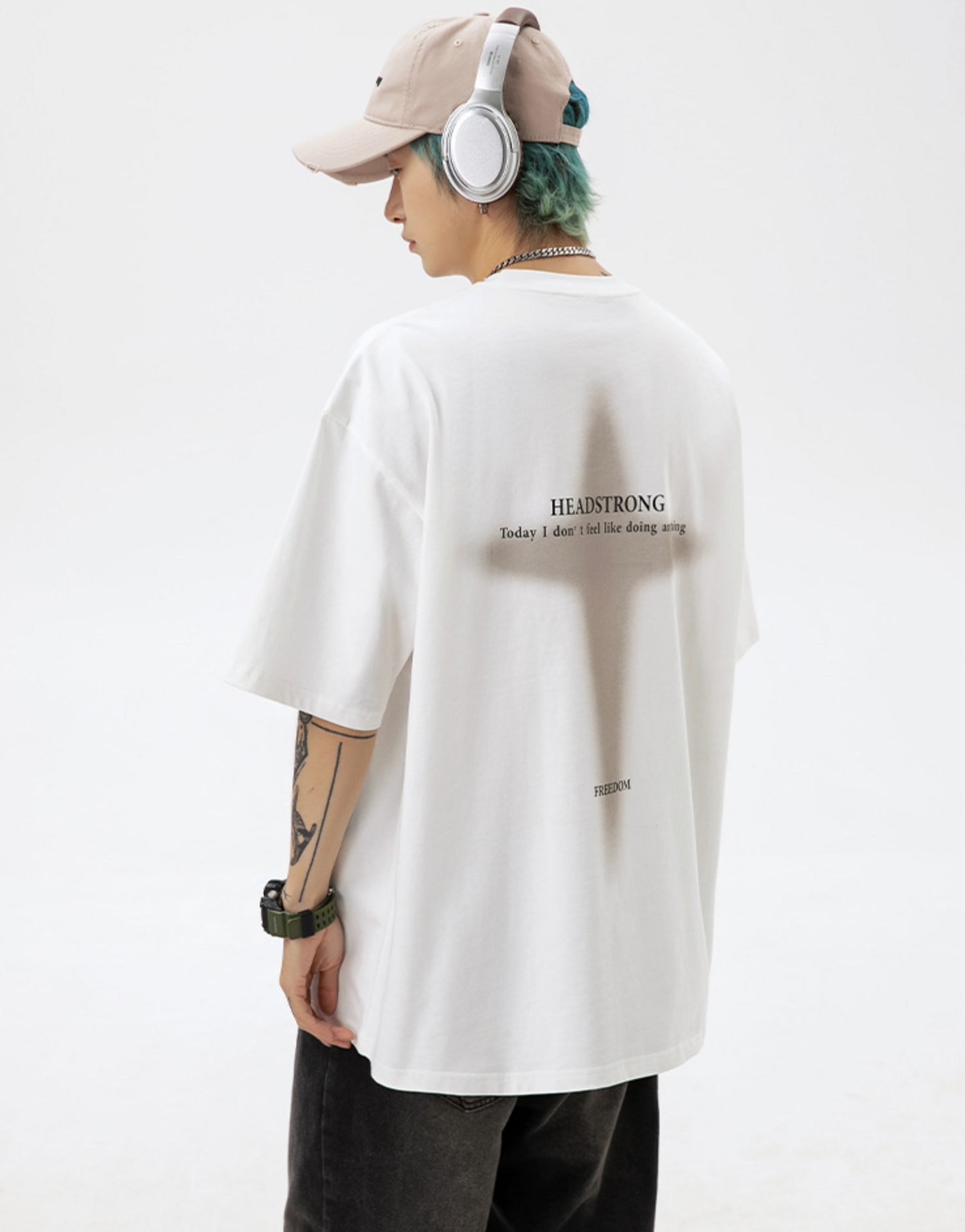 Cardydony Women's 100% Cotton Graphic T-Shirt – Oversized “Headstrong” Streetwear Tee