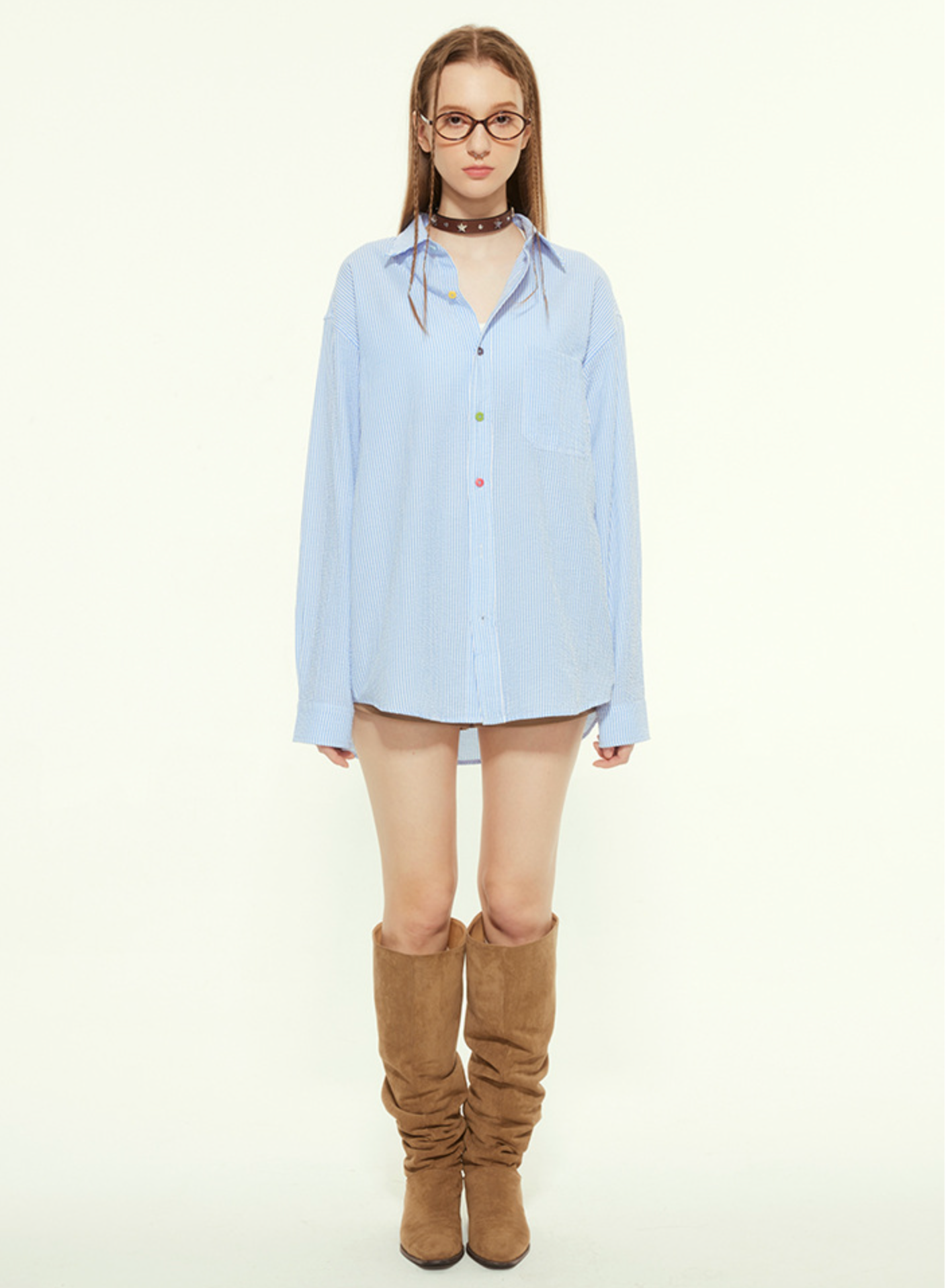 Cardydony Women's Relaxed Fit Oversized Striped Button-Up Shirt with Classic Charm