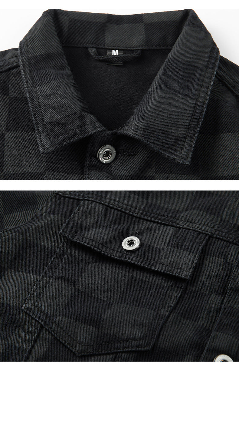 Cardydony Checkered Print Utility Jacket