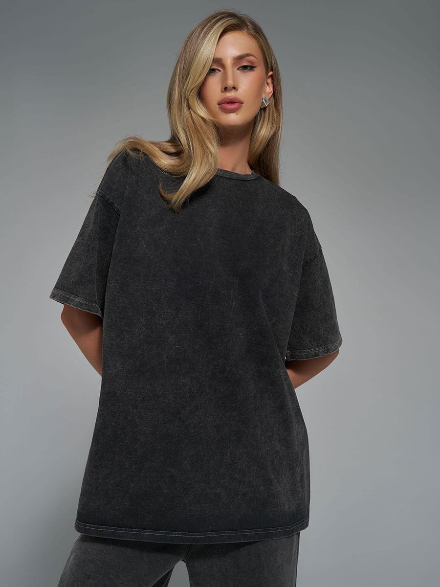 Cardydony Women's Vintage Washed Cotton Oversized T Shirts