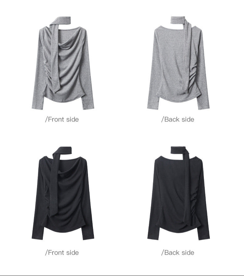 Cardydony Women's Chic Wrap Top | Off Shoulder Draped Blouse