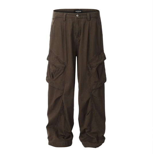 Cardydony Women's High-Waisted Cotton Cargo Pants with Drawstring Waist