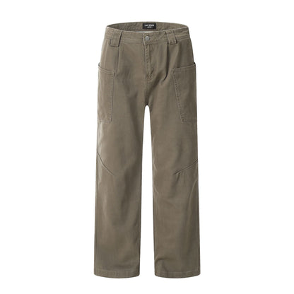 Cardydony Women's Diagonal-Cut Wide-Leg Cotton Pants