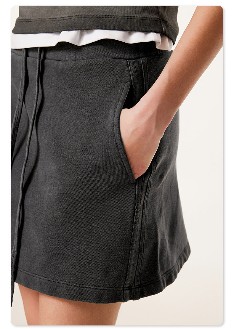 Cardydony Women's High-Waist Cotton Mini Skirt | Vintage Wash Collection