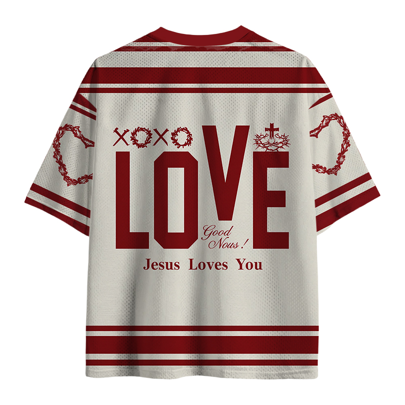 Cardydony Men's Jesus loves you Mesh Jersey