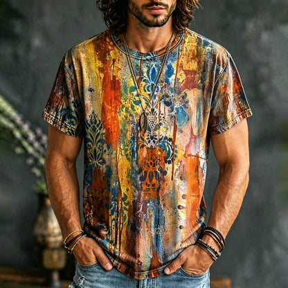 Cardydony Men's Hippie Vintage Tie Dye Print T-shirt