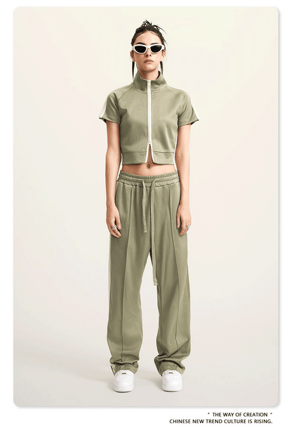 Cardydony Women's Zip-Up Crop Top | Y2K Athletic Style