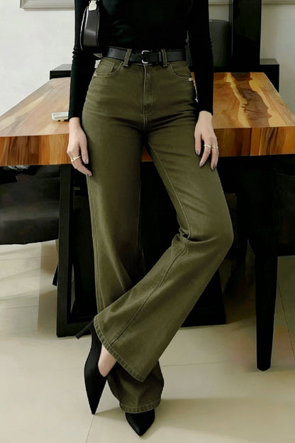 Cardydony Women's  Stylish High-waisted Pockets Casual Women's Jeans