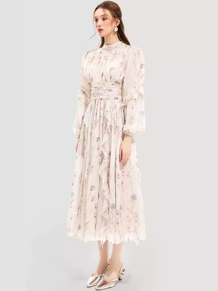 Cardydony Women's Floral Chiffon Maxi Dress