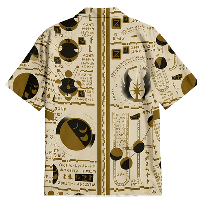 Cardydony Sacred Jedi Text Button Up Pocket Shirt