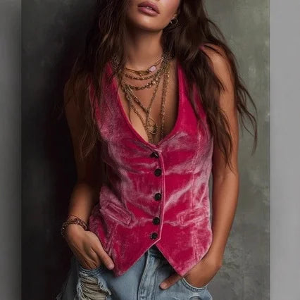Cardydony Women's Sexy Button-up Tank Top