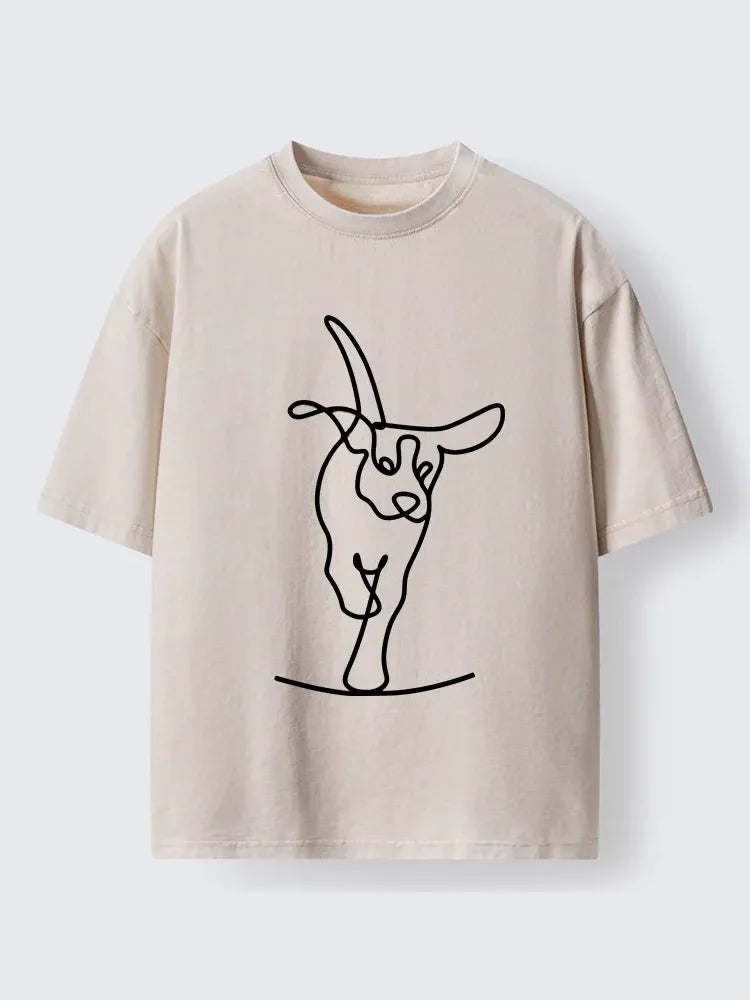 Cardydony Minimalist Dog Washed T-shirt