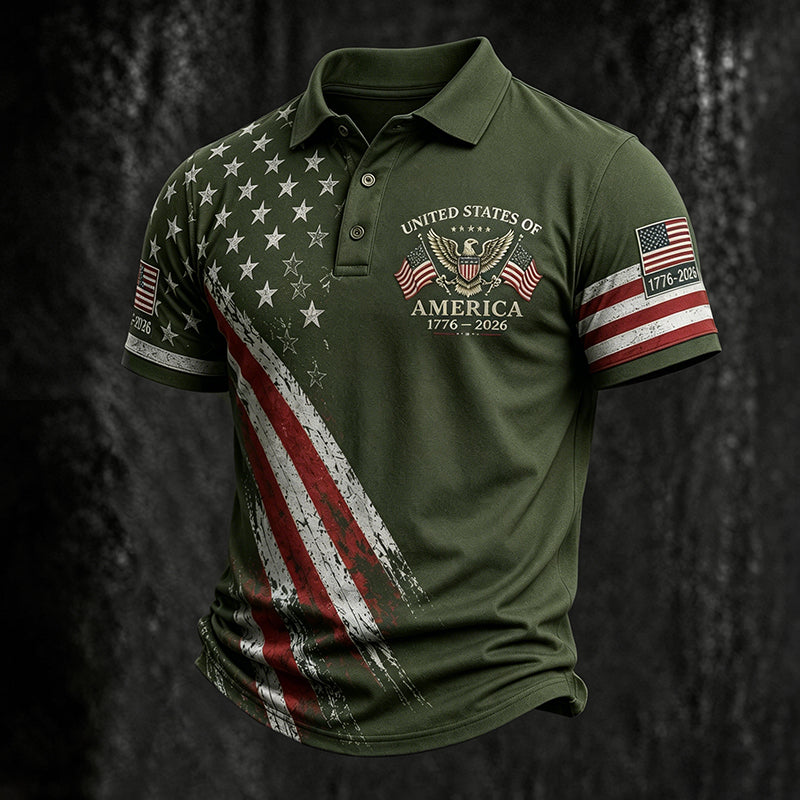 Cardydony Men's United States Of America 1776-2026 Polo Shirt