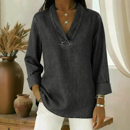 Cardydony Women's Retro Cozy Casual Denim Top