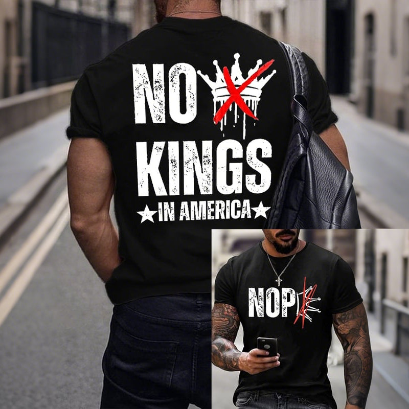 Cardydony Men's No King Print Casual T-shirt