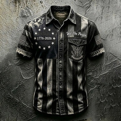 Cardydony Men's Anniversary National Print Shirt