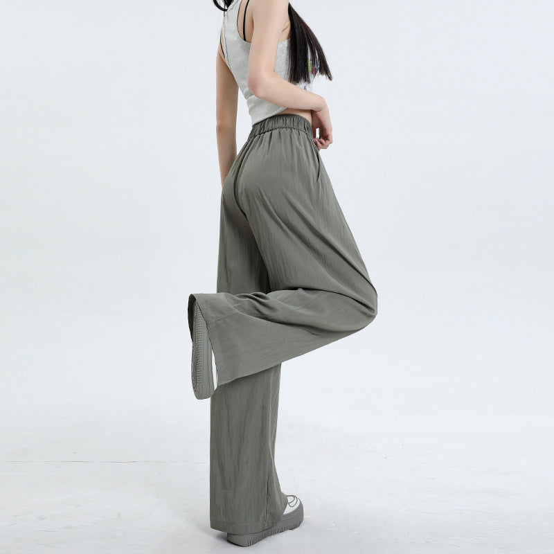 Cardydony Women's High-Waisted Wide-Leg Pants with Elastic Waistband