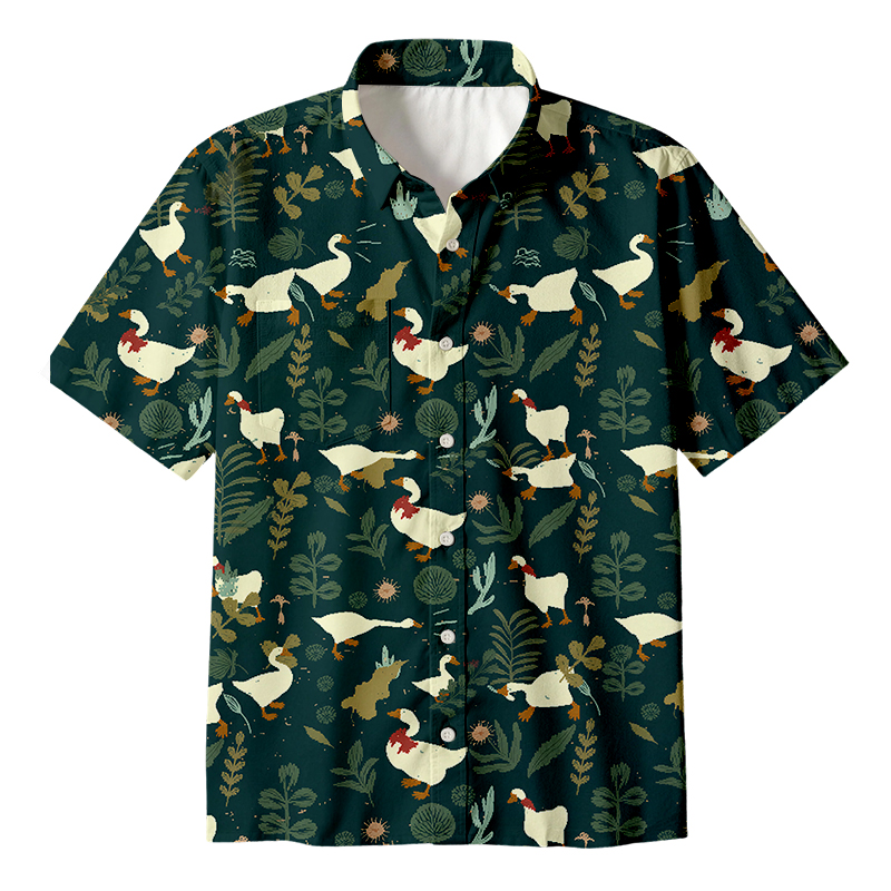 Cardydony Men's Goose Button Up Pocket Shirt