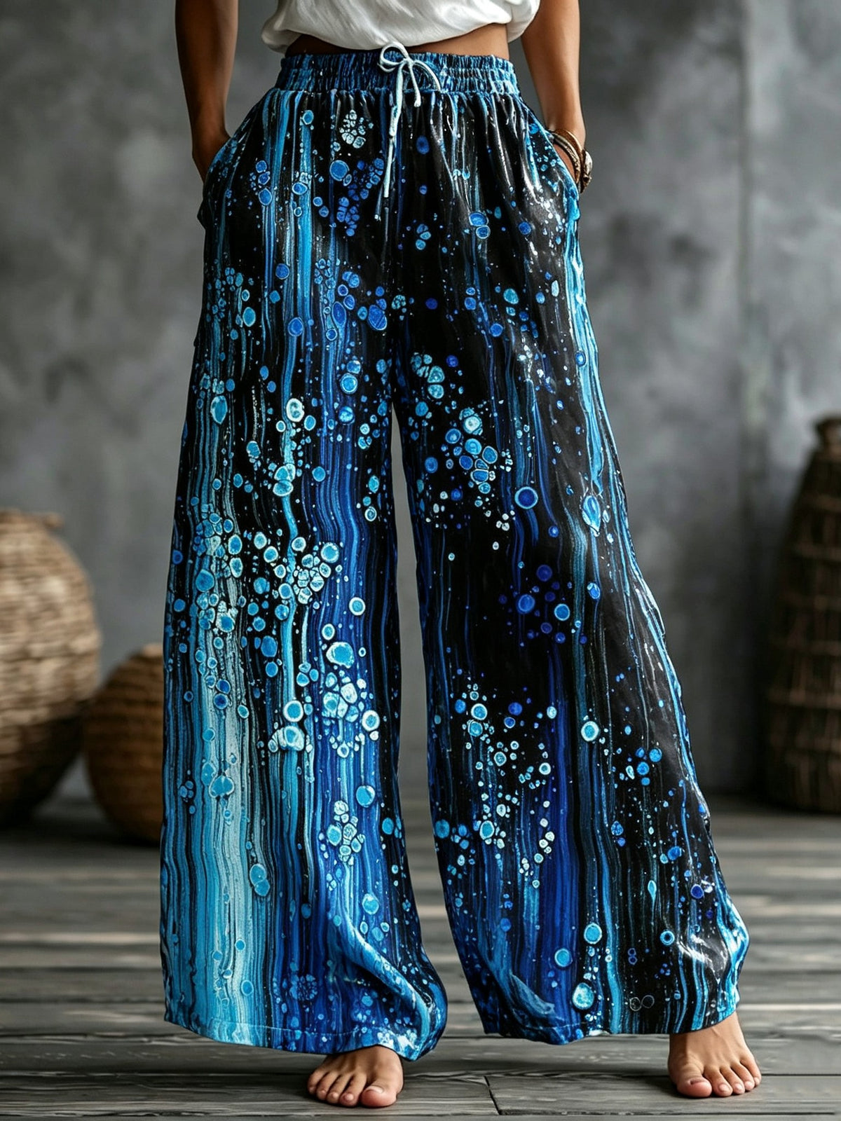 Cardydony Women's Retro Bohemian Style Printed Casual Pants