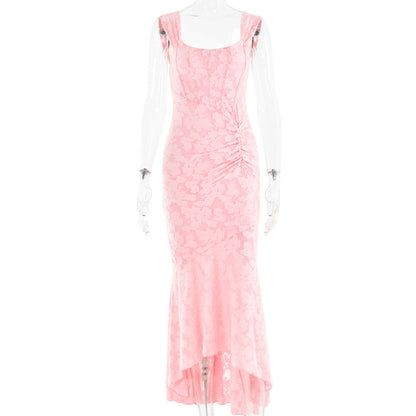 Cardydony Women's Romantic Floral Ruched Mermaid Dress