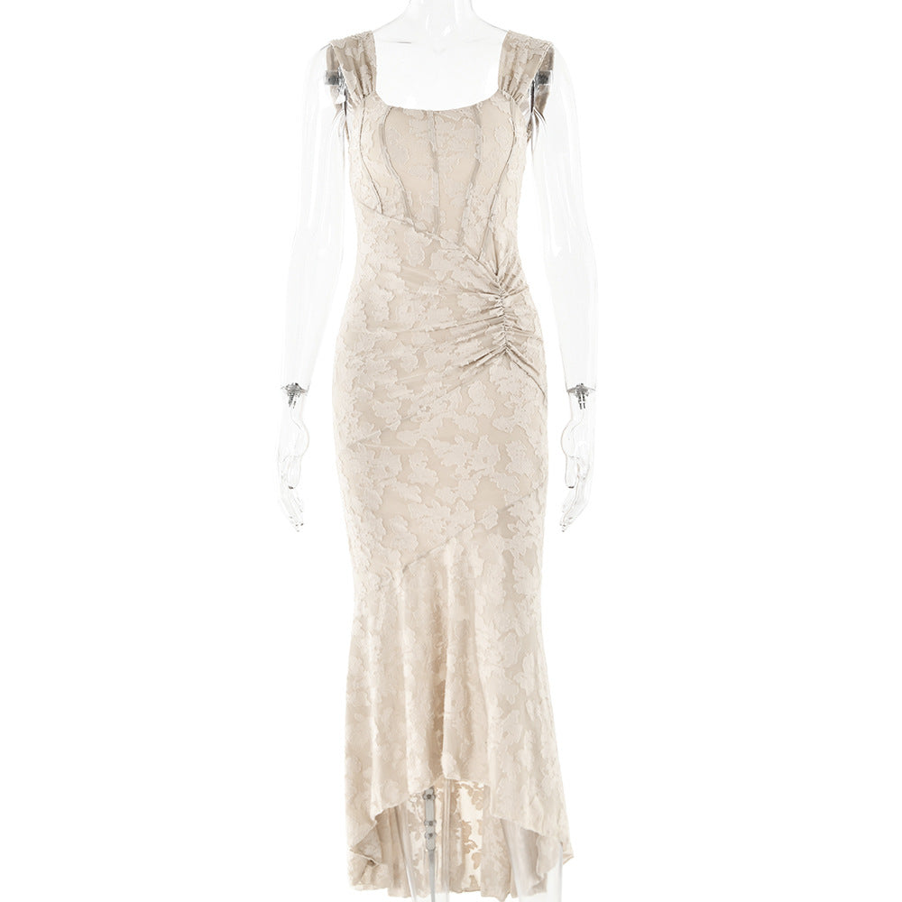 Cardydony Women's Romantic Floral Ruched Mermaid Dress