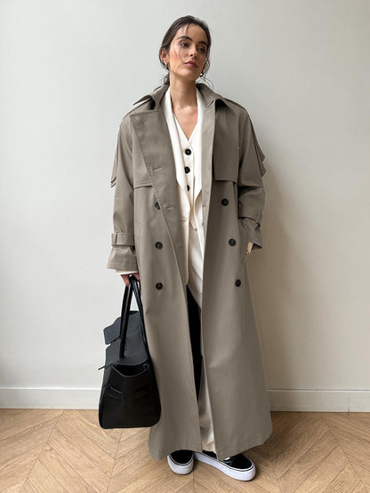 Cardydony Women's Classic British Double-Breasted Women's Trench Coat